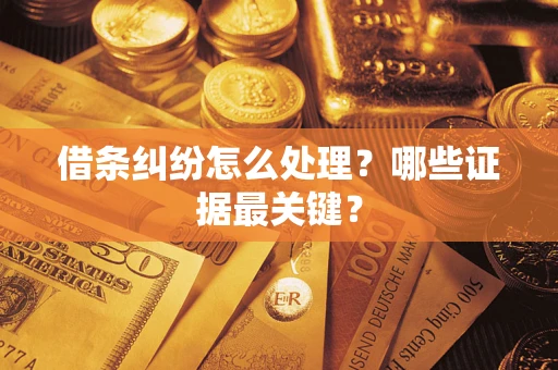 济南借条纠纷怎么处理？哪些证据最关键？